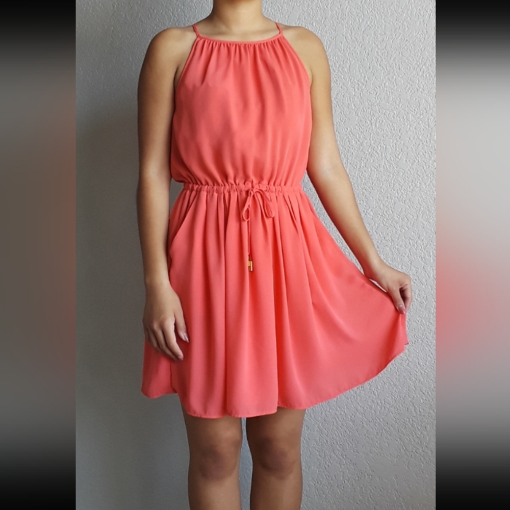 Banana Republic Peach Halter Sundress Mini